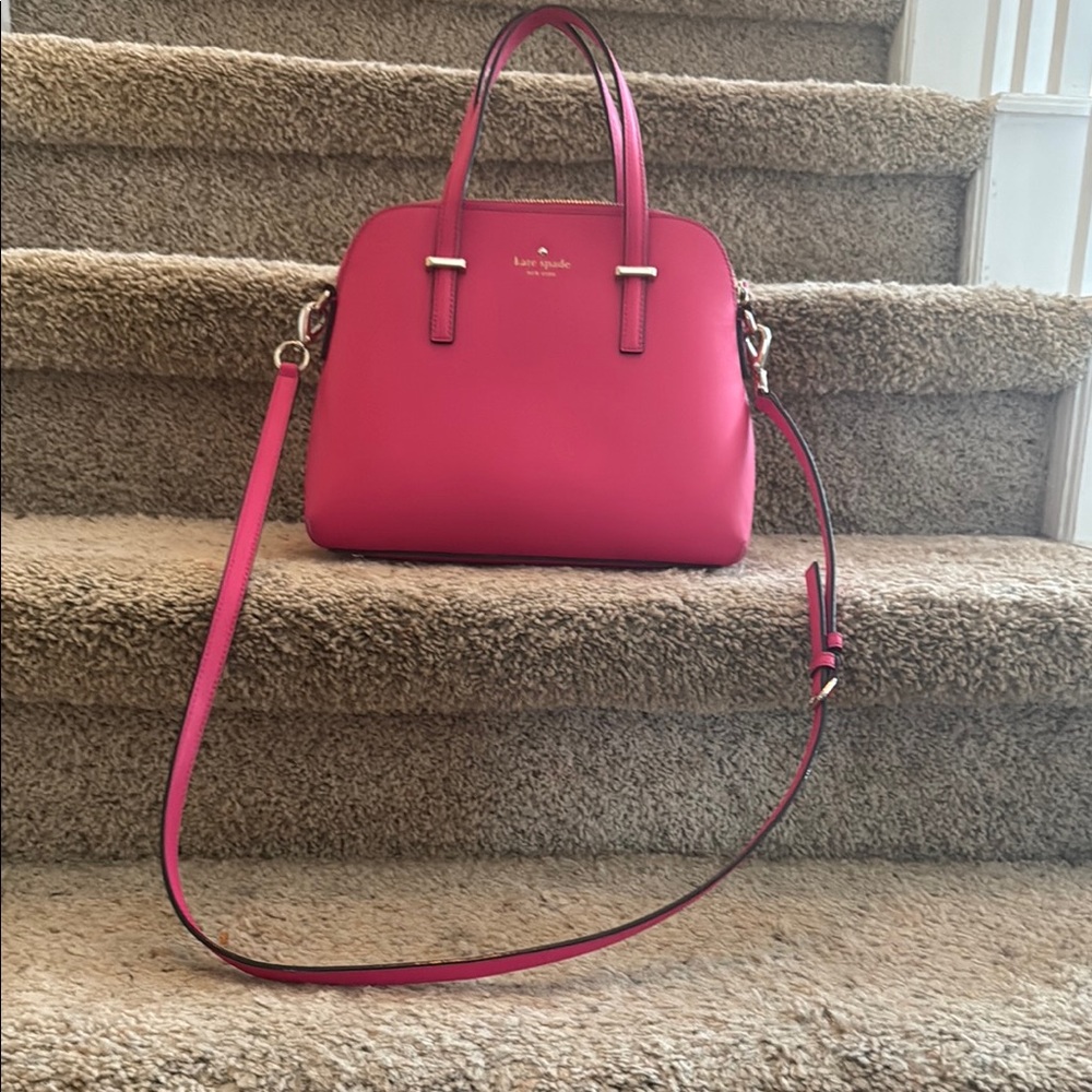Kate Spade Pink Satchel Structured Leather Bag